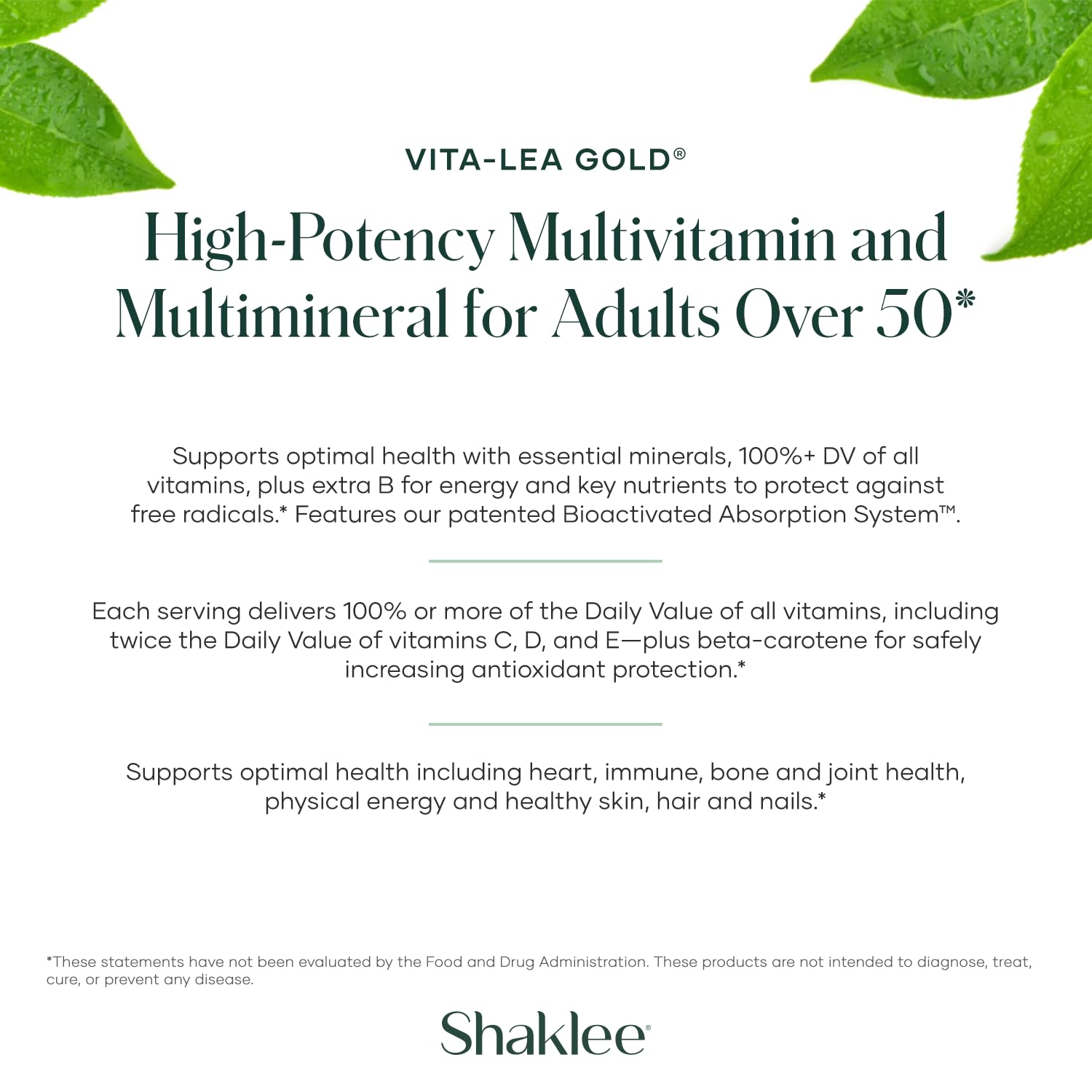 Shaklee Vita-Lea Gold with a glass of water shows a simple daily supplement ritual.