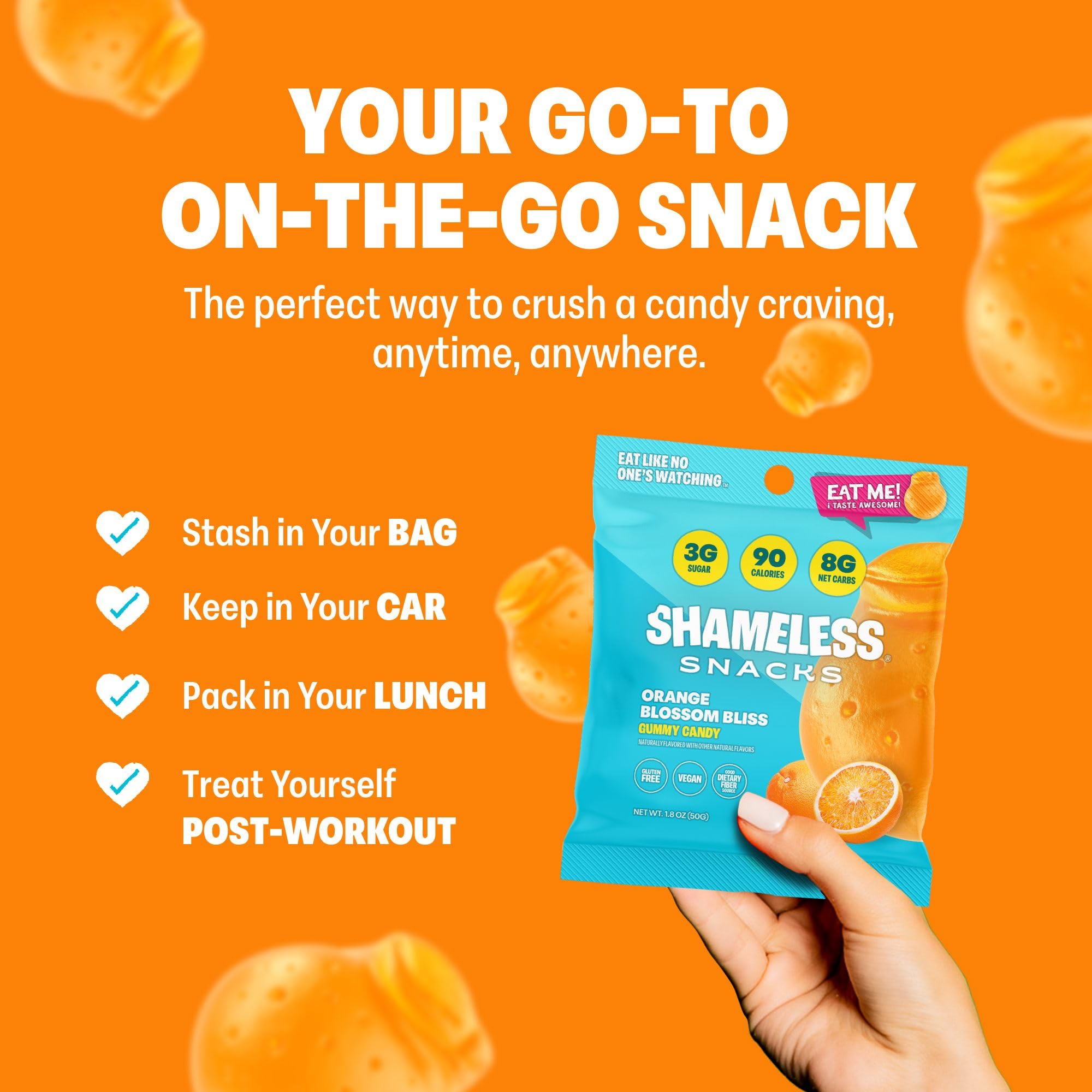 Shameless individually packed snacks for convenient daily boosting.