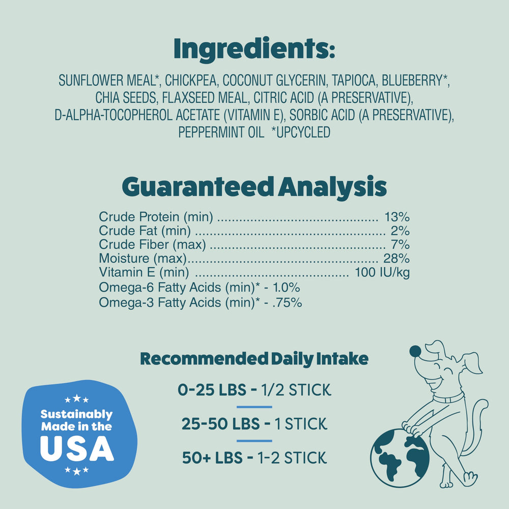 Shameless Pets Blueberry Mint dental stick (blueberry-mint-dental-stick-05) made in USA