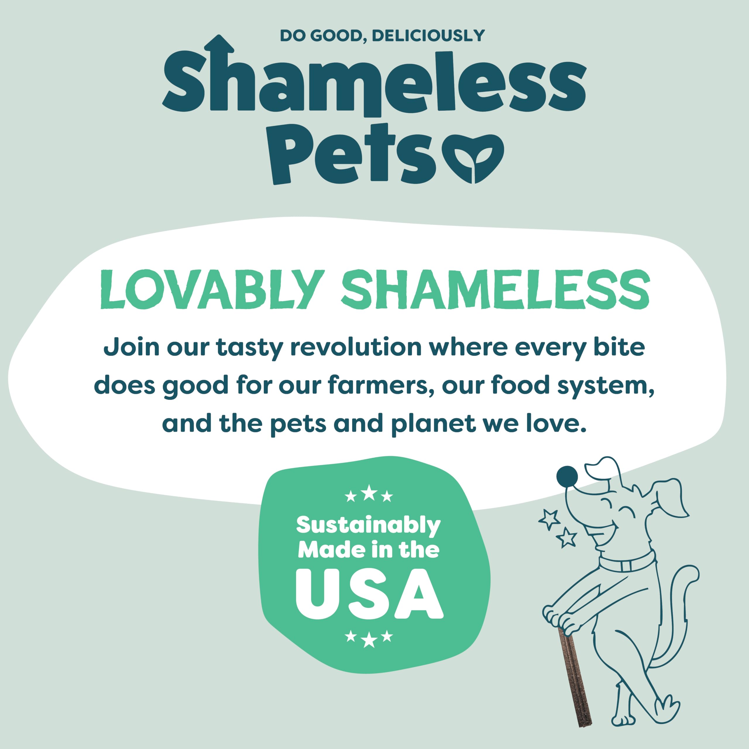 Shameless Pets Triple Mint Dental Chews proudly made in USA.