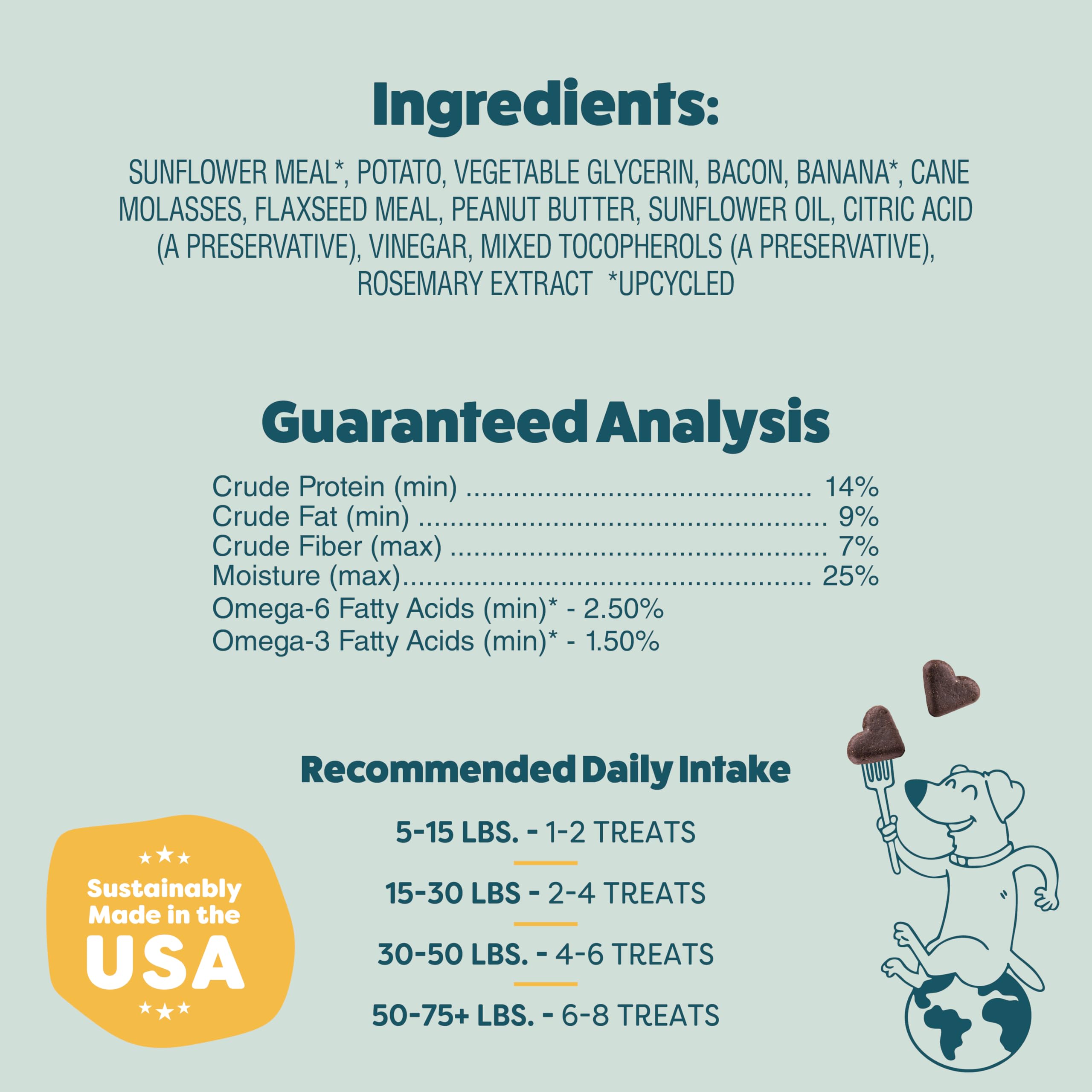 Shameless Pets upcycled superfoods ingredients on bag.