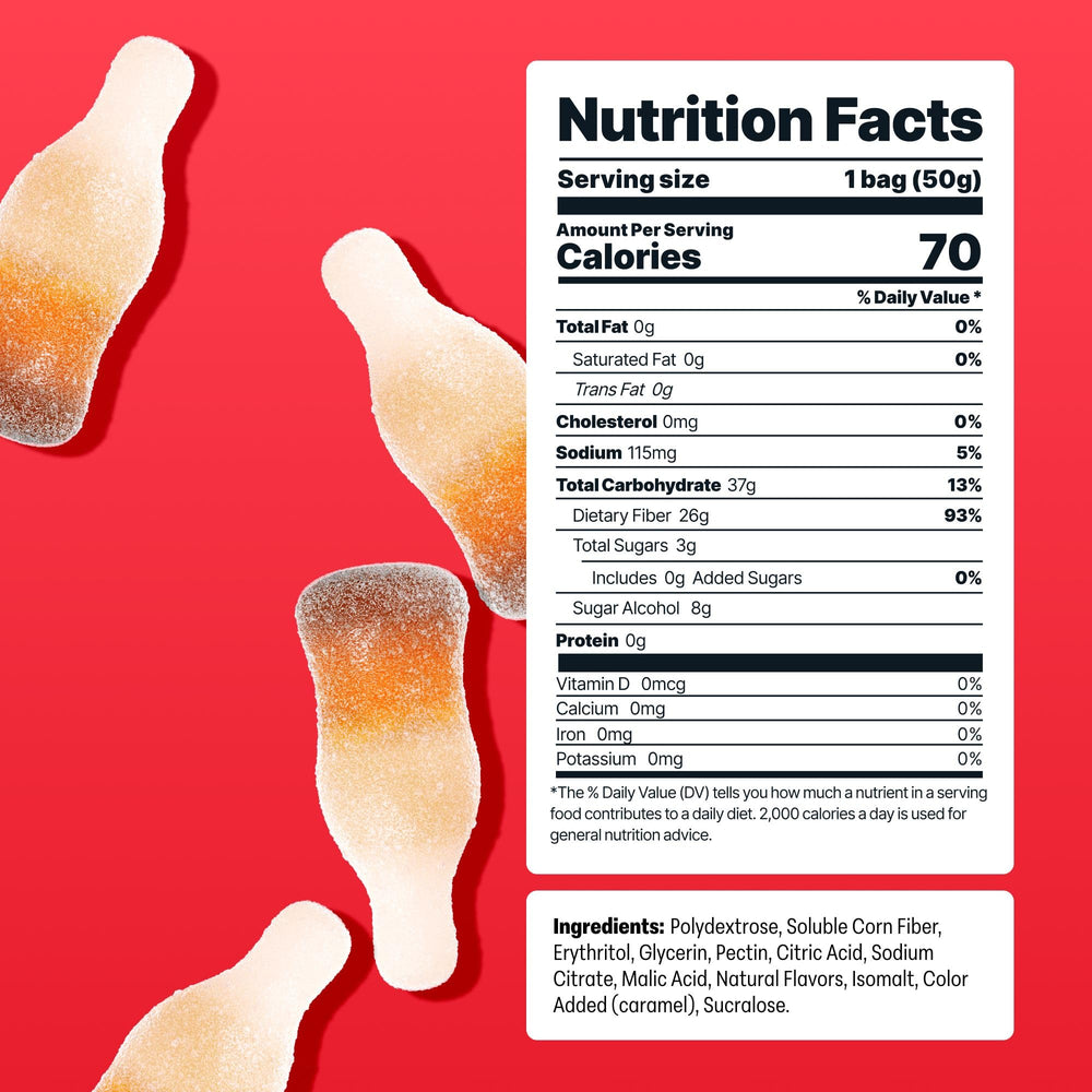 Shameless So Cool Cola Gummy pack, convenient wrapped snack for keto-friendly snacking.
