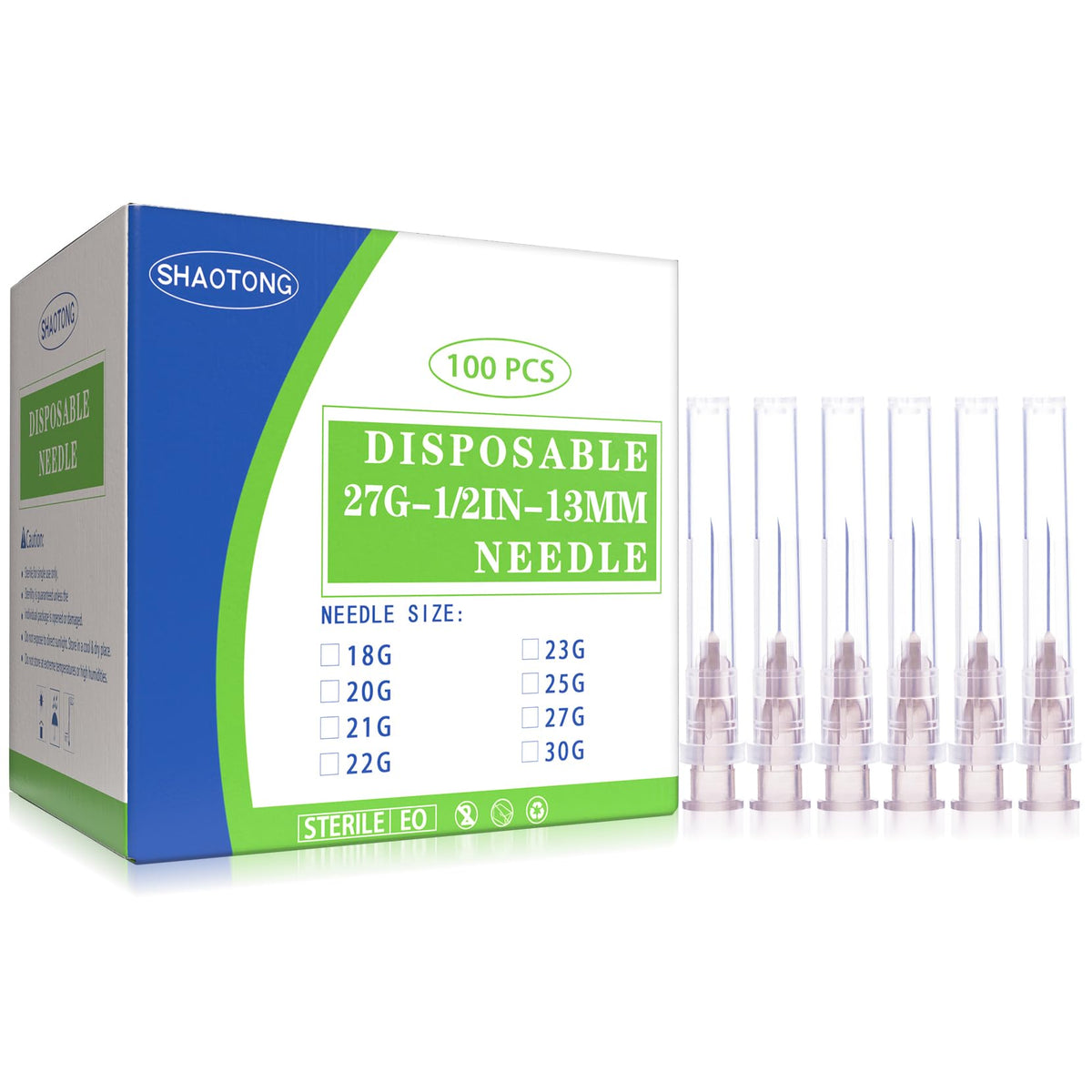 SHAOTONG 27G half-inch Luer Lock accessory pack for precise lab dispensing.