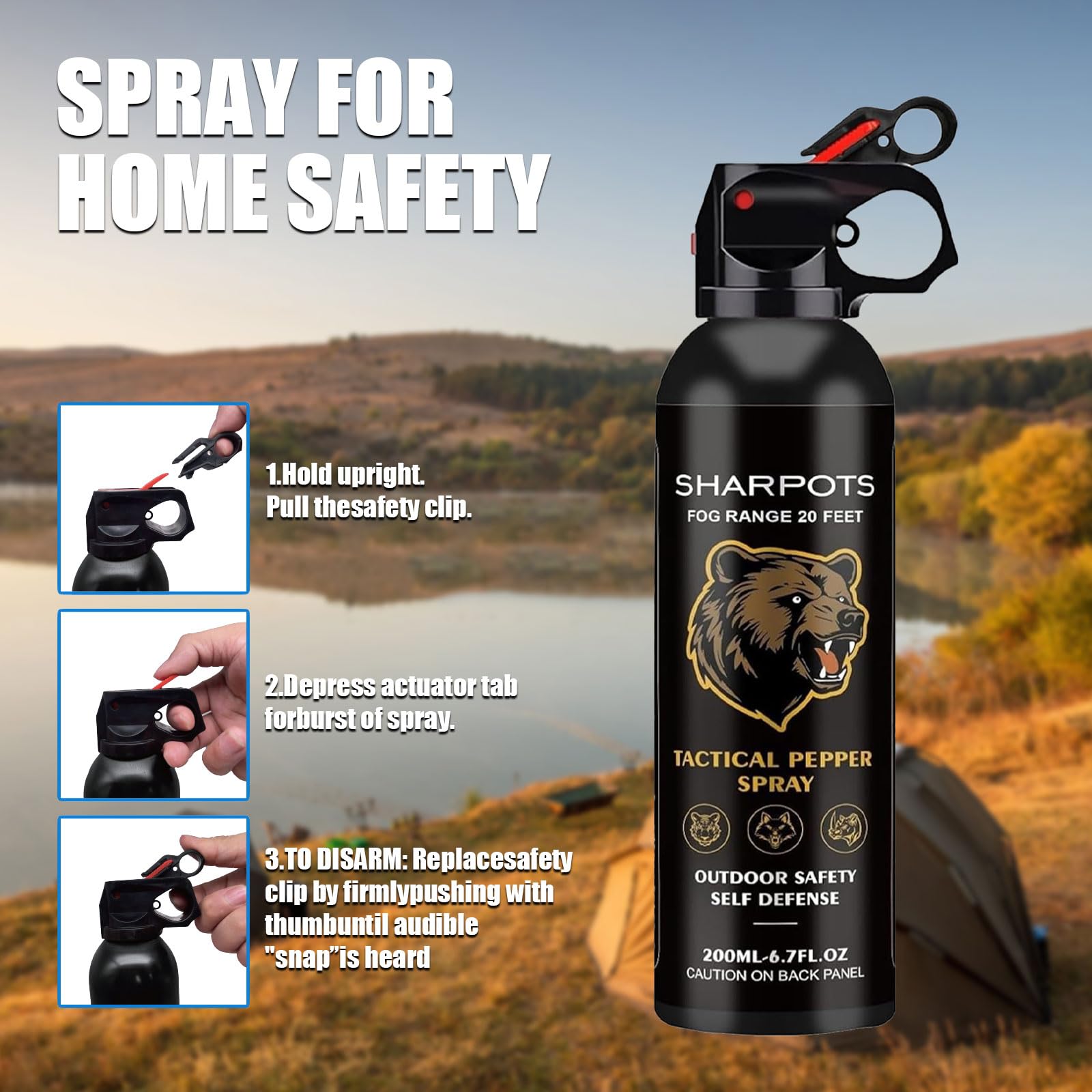 SHAR POTS pepper spray easy to carry for daily protection