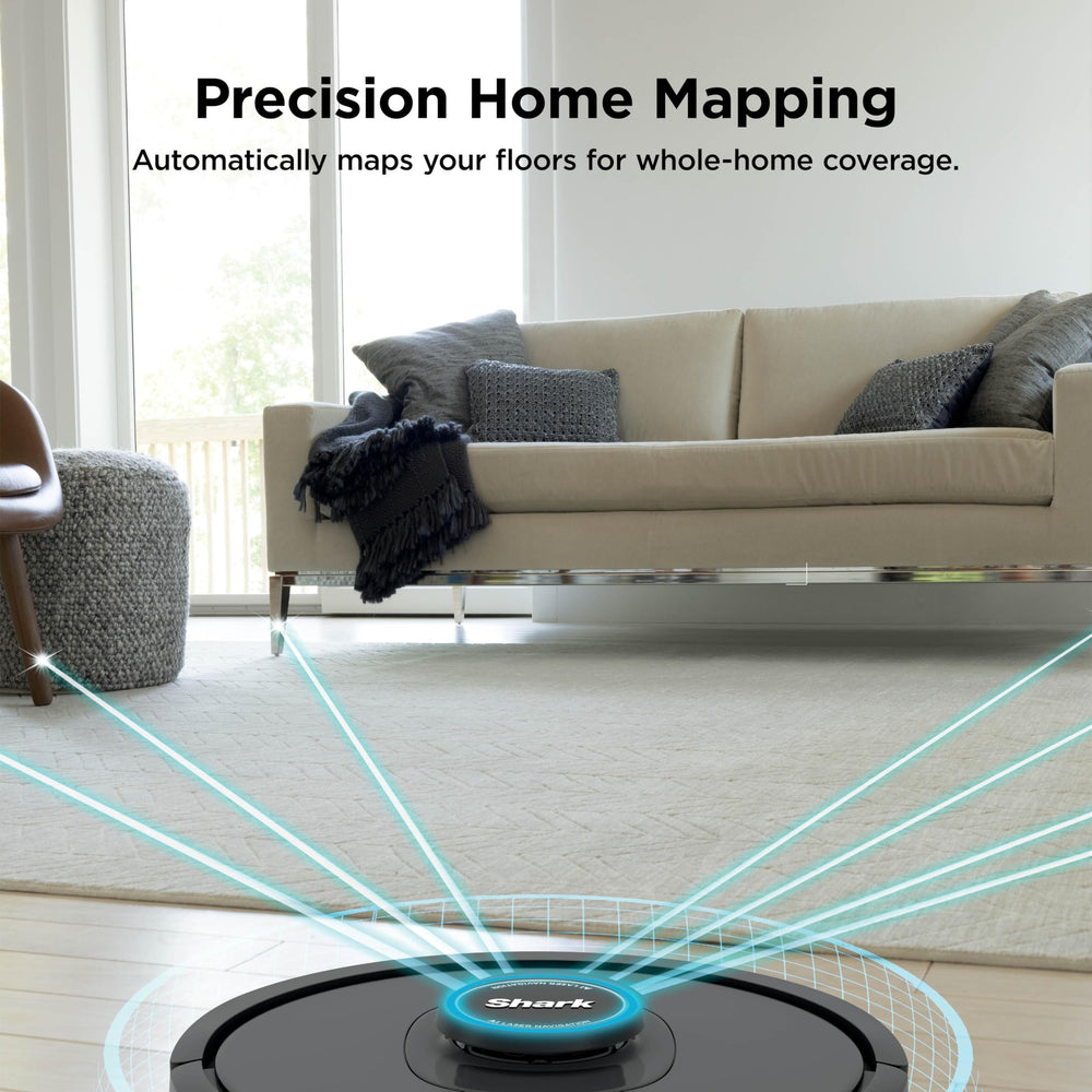 Shark AI Ultra Robot Vacuum night navigation demonstrates mapping in low light, cleaning after dark.
