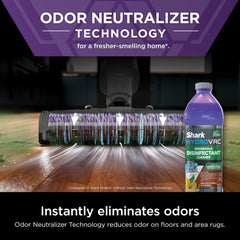 Shark HydroVac disinfectant bottle pour shows controlled, easy application