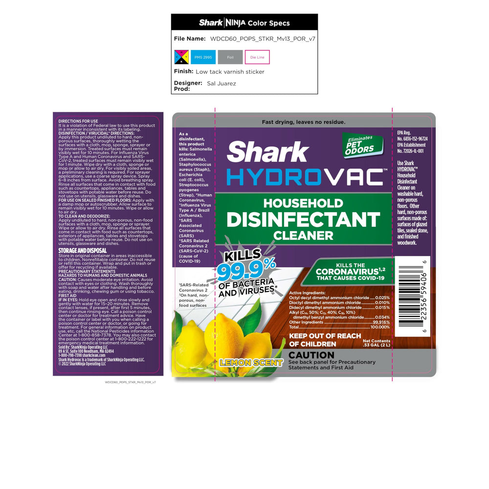 Shark HydroVac disinfectant in a room scene shows multi-surface compatibility