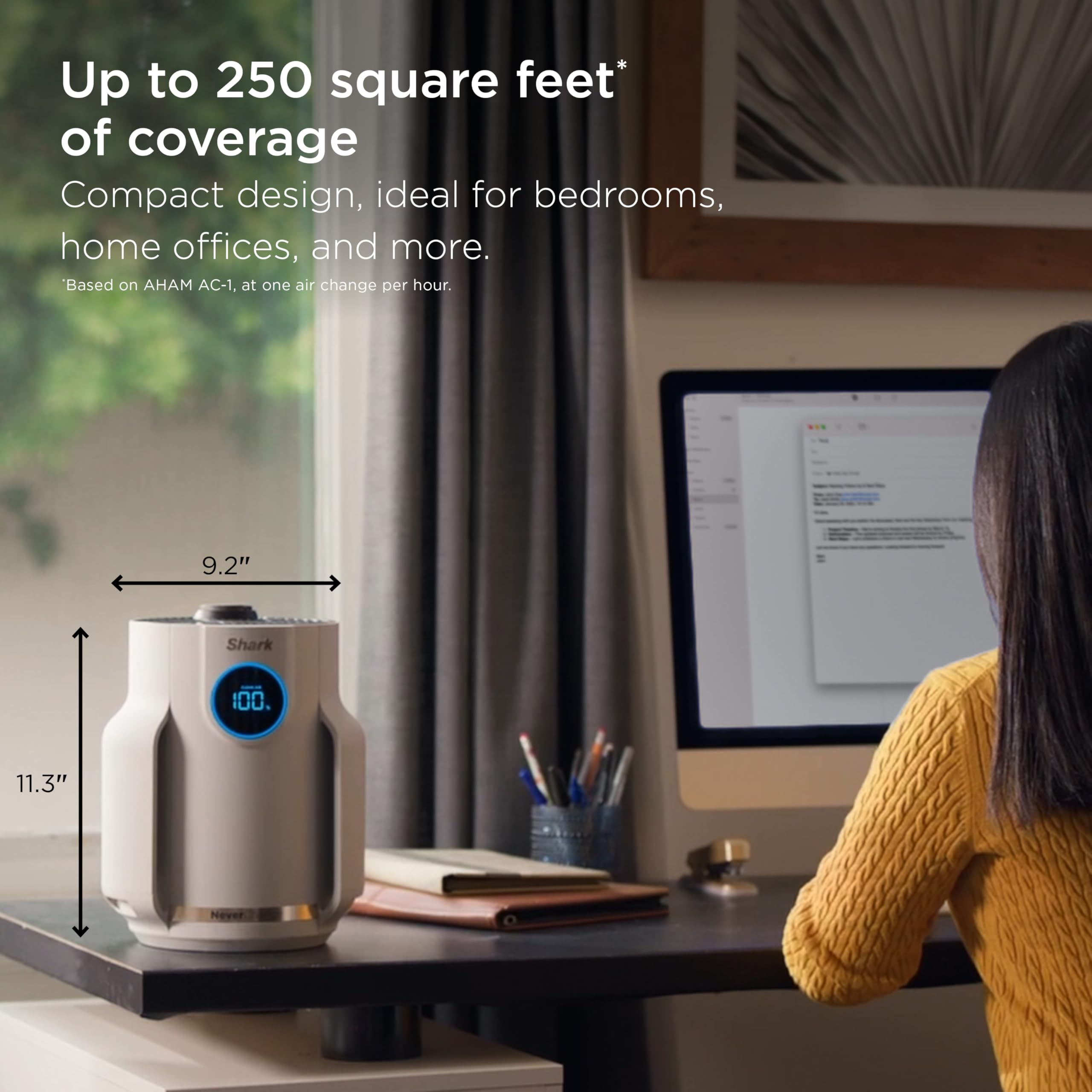Shark NeverChange Compact Pro ideal for bedrooms with ultra-quiet operation.