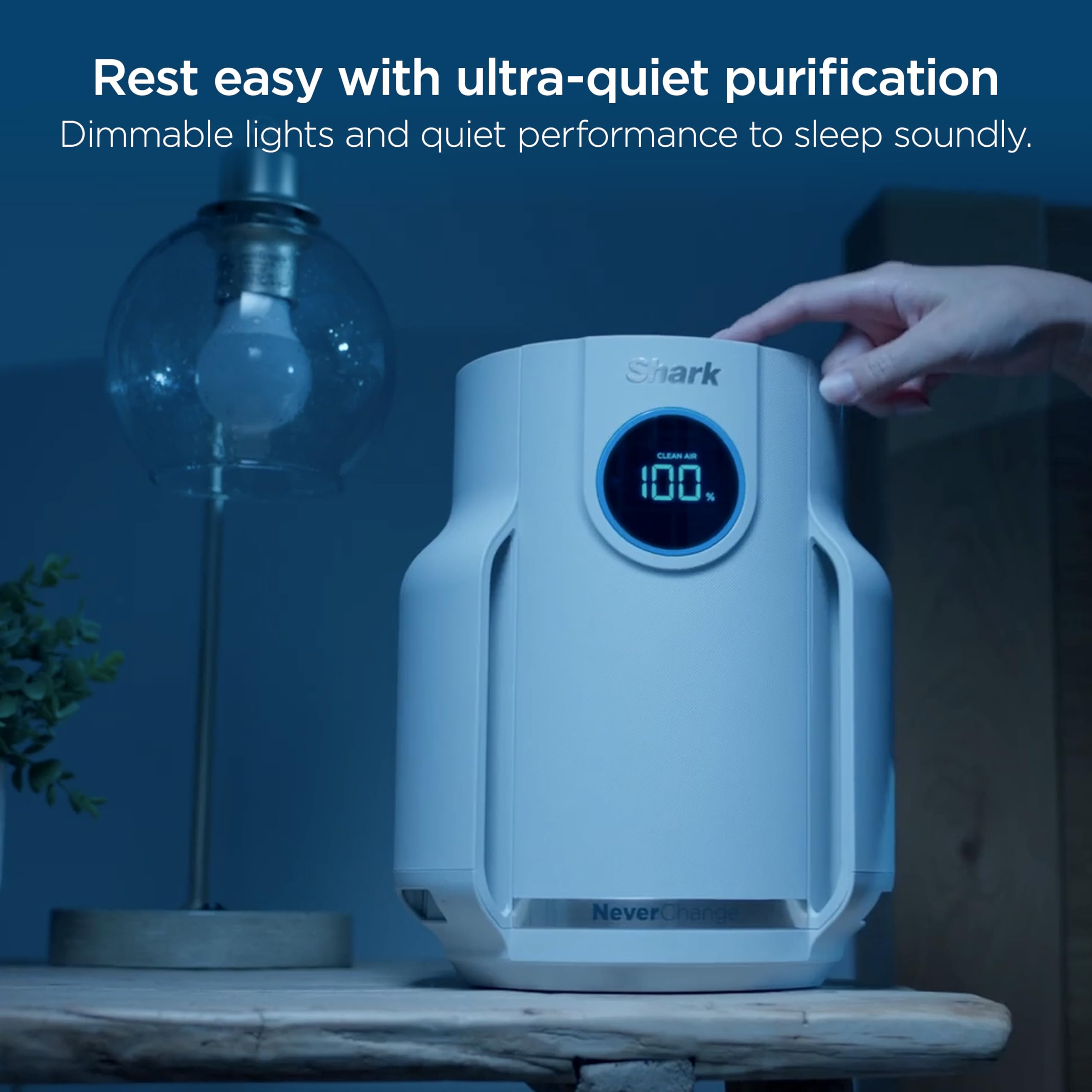 Shark NeverChange Compact Pro quiet night mode enables undisturbed sleep.
