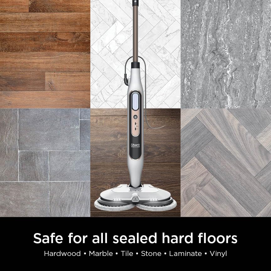 Shark Steam & Scrub rotating pads scrubbing while gliding smoothly