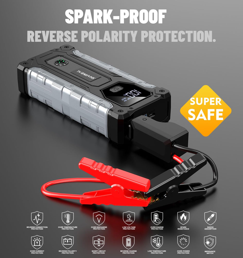 Sharmeal 800-lumen LED light illuminates roadside areas.
