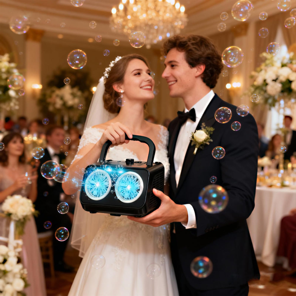 SHCKE device shows 26 wands spinning to create thousands of bubbles