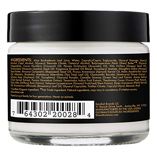 Sheamoisture African Black Soap balancing cream texture supports even skin tone.