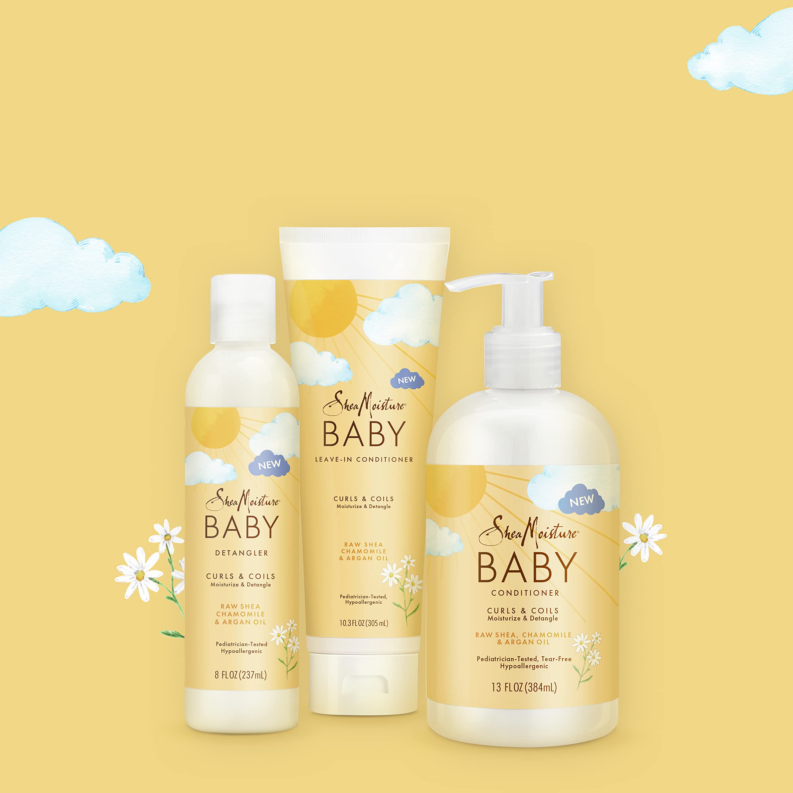 SheaMoisture Baby Conditioner ingredients including shea butter and chamomile