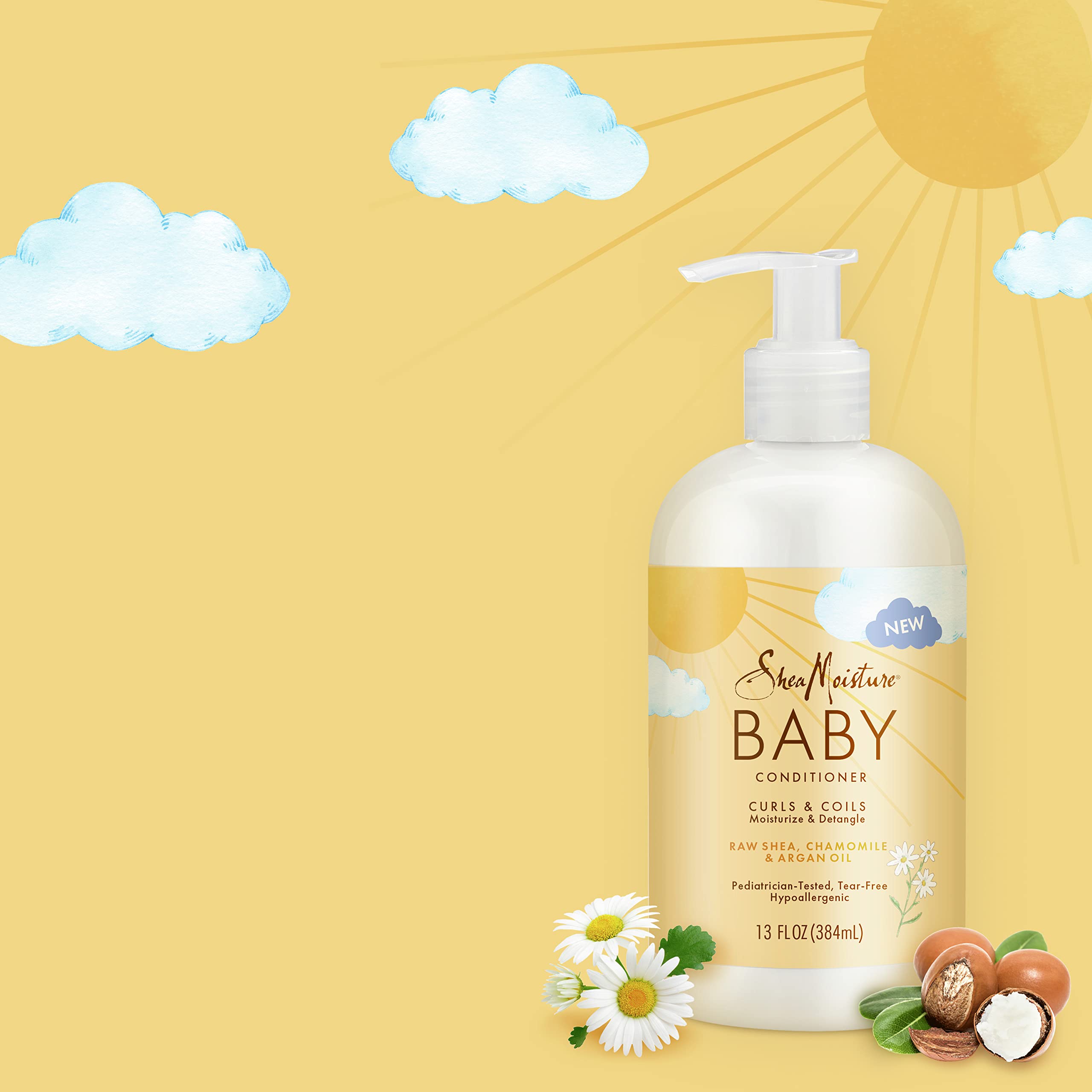 SheaMoisture Baby Conditioner moisturizes with a creamy texture for curls