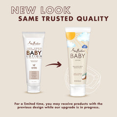 Sheamoisture Baby Lotion bottle shows organic shea butter and coconut oil blend for softness.