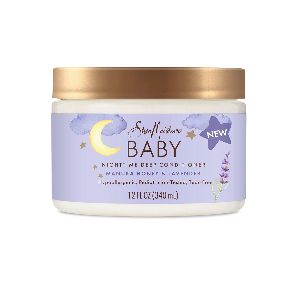 SheaMoisture Baby Manuka Honey Lavender Deep Conditioner bottle for gentle moisture on delicate hair