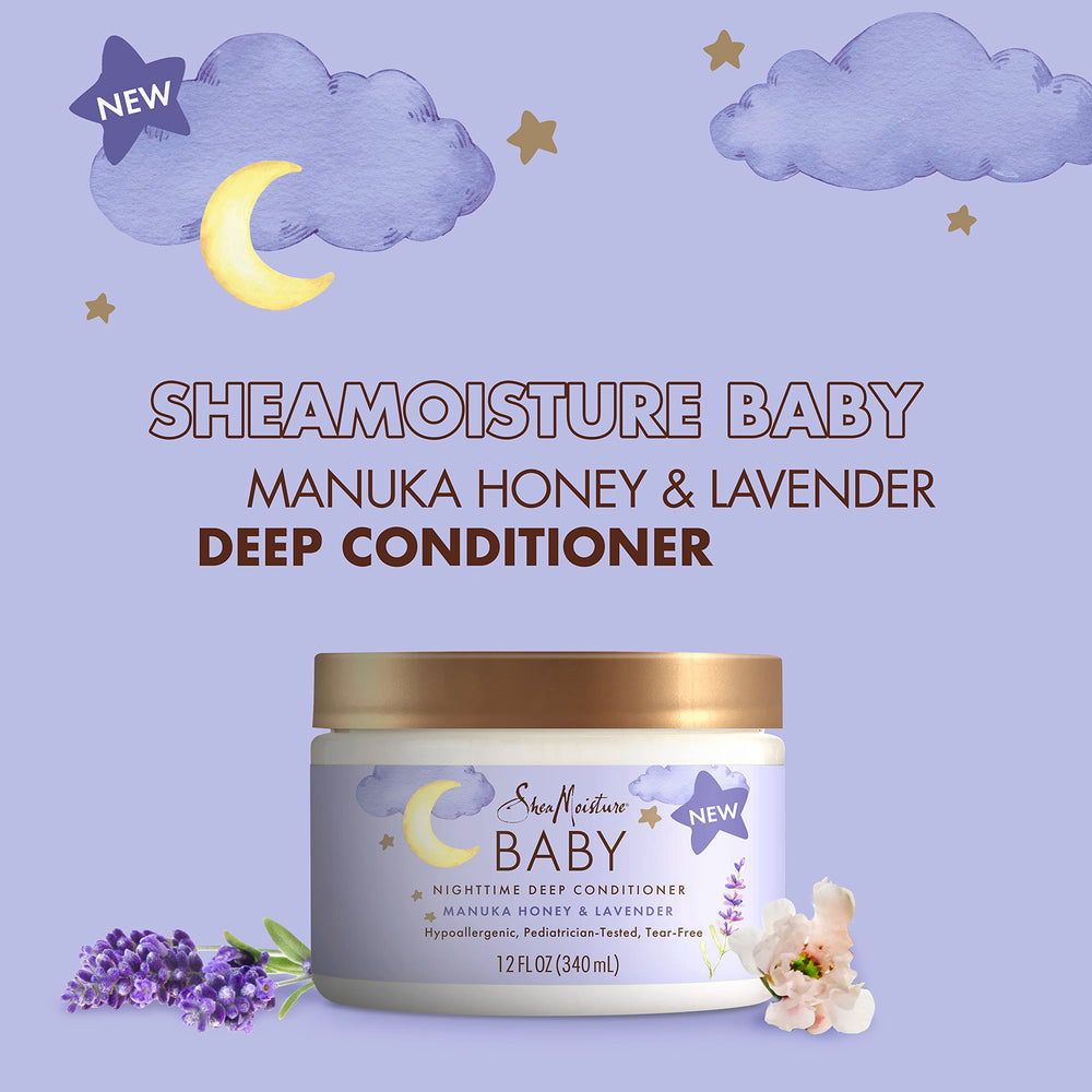 SheaMoisture Baby Manuka Honey Lavender jar highlights natural honey and plant oils