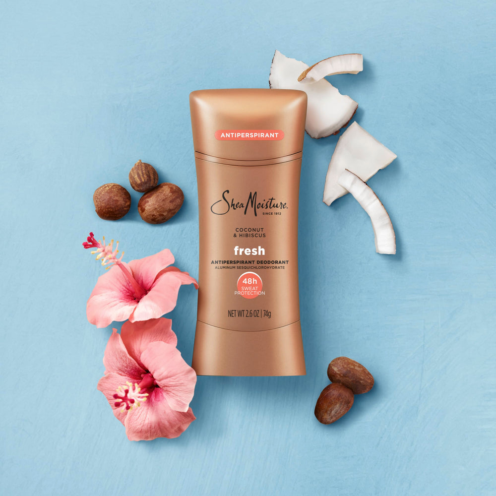 Black Dermatologist Approved badge on SheaMoisture antiperspirant.