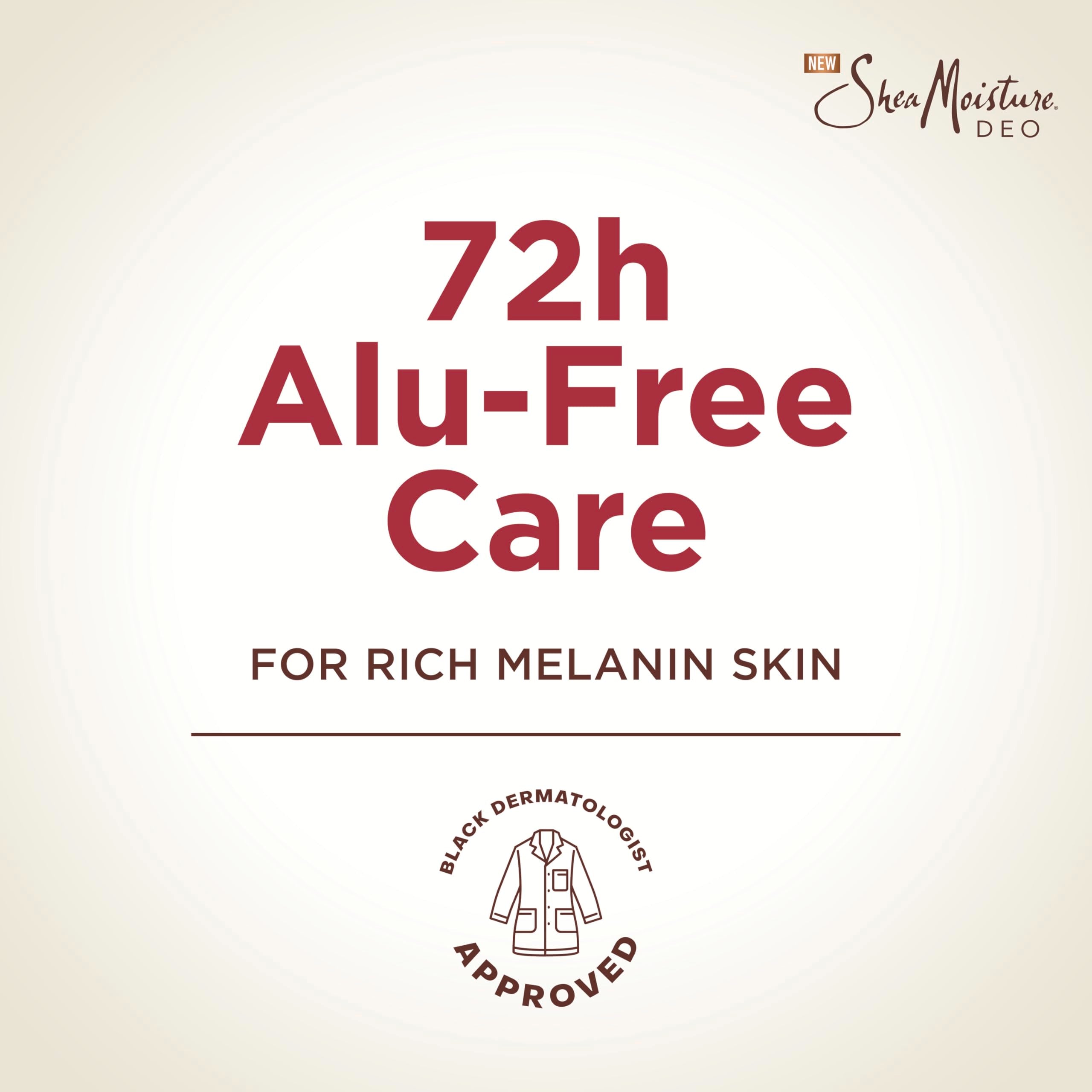 Sheamoisture 72-hour odor control label on deodorant