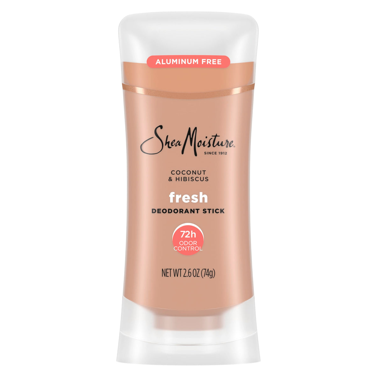 Sheamoisture Coconut and Hibiscus deodorant stick ready for application and long-lasting freshness