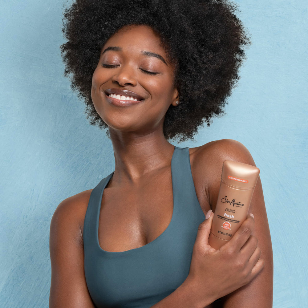 Tropical Coconut & Hibiscus scent from SheaMoisture deodorant.