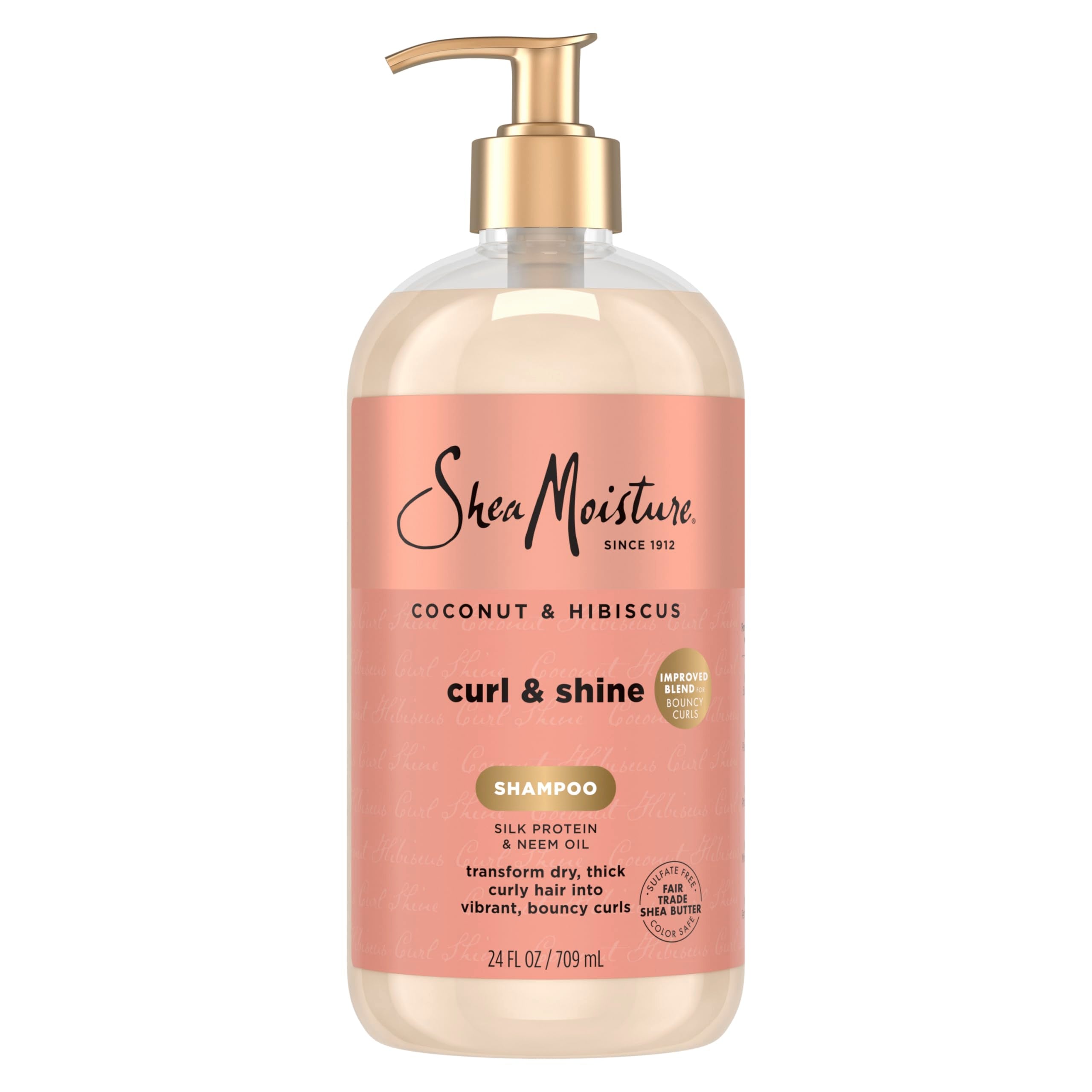 SheaMoisture Coconut Hibiscus Shampoo bottle front for curl definition