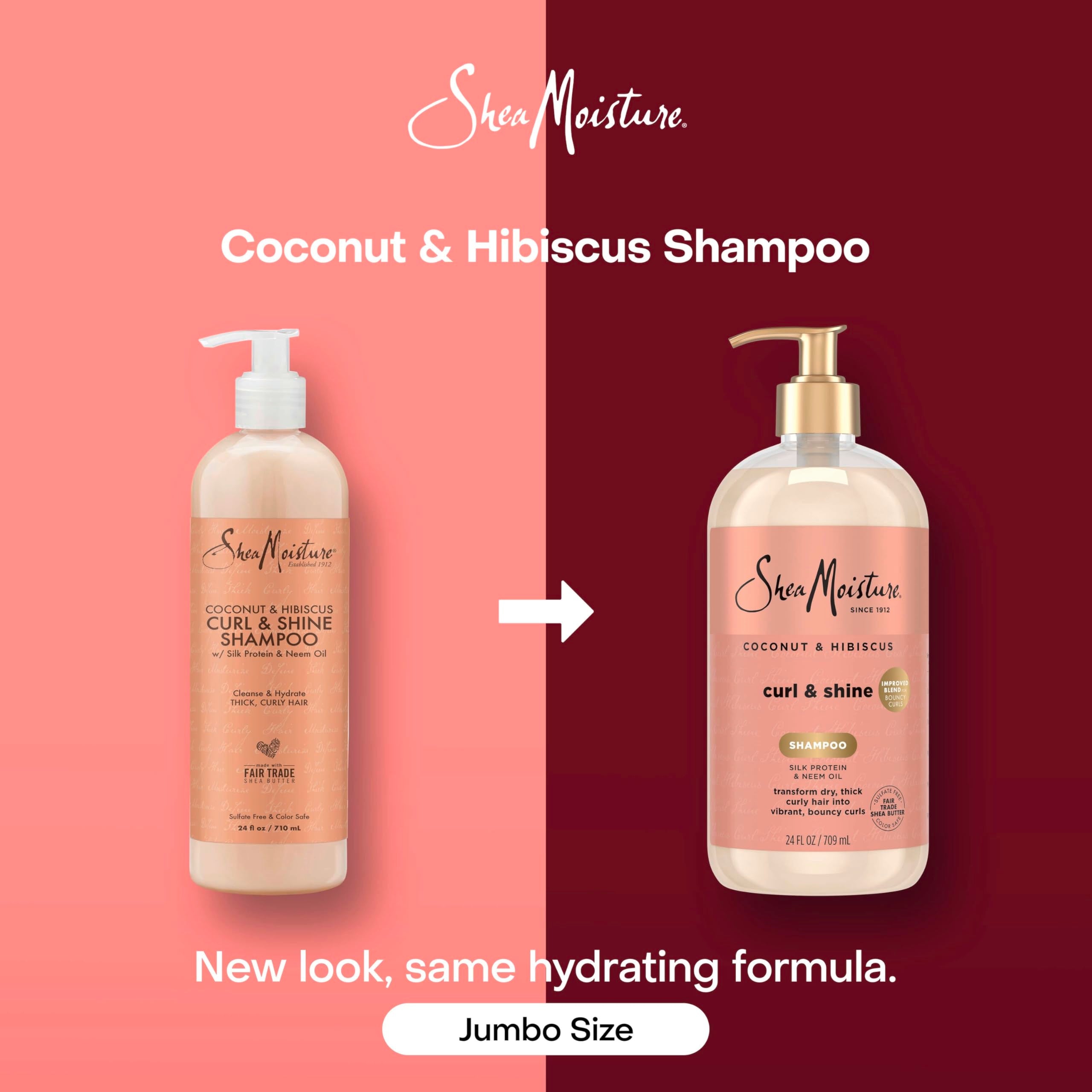 SheaMoisture Coconut Hibiscus Shampoo creamy lather gently cleanses curls