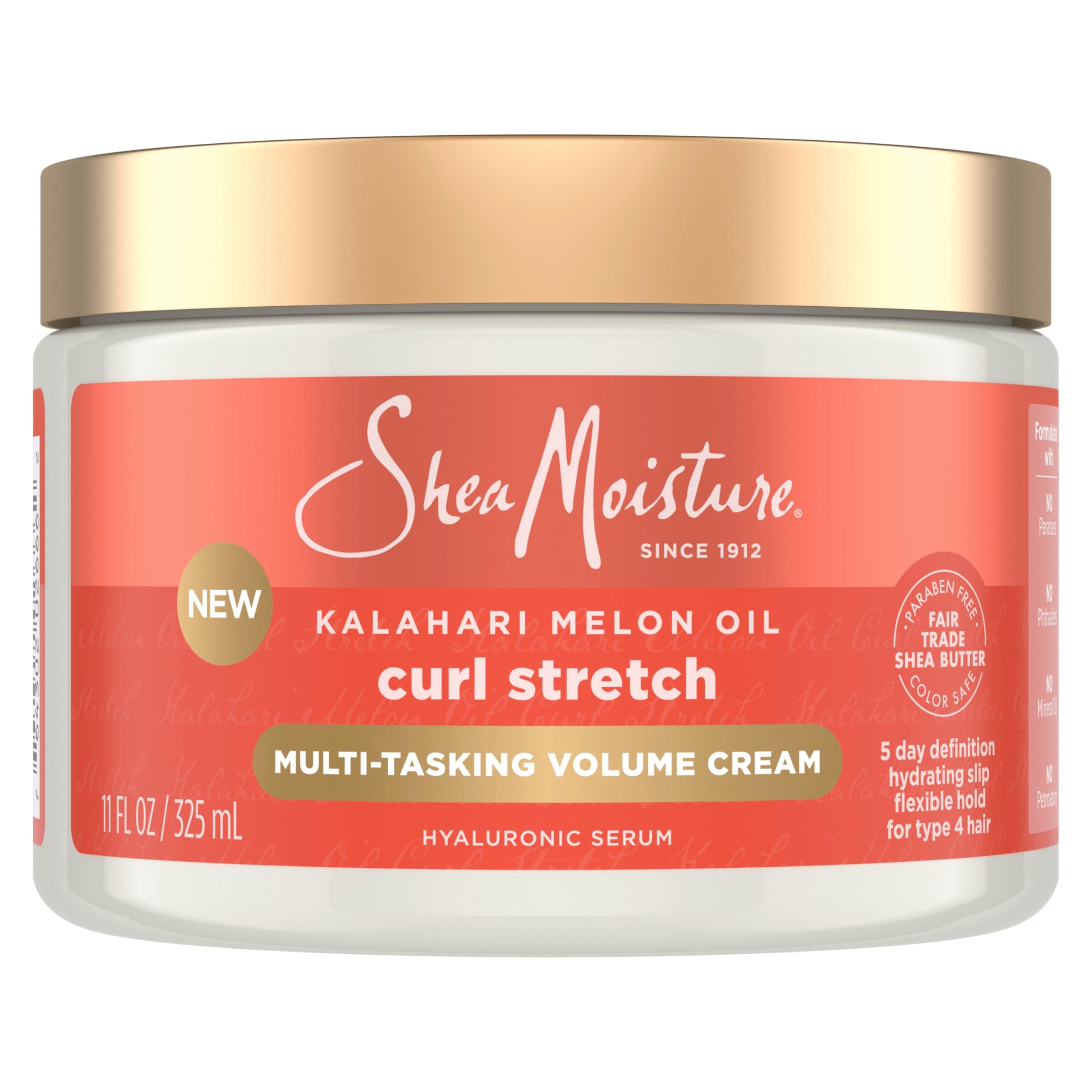 SheaMoisture Curl Stretch Volume Cream bottle ready for defined curls.