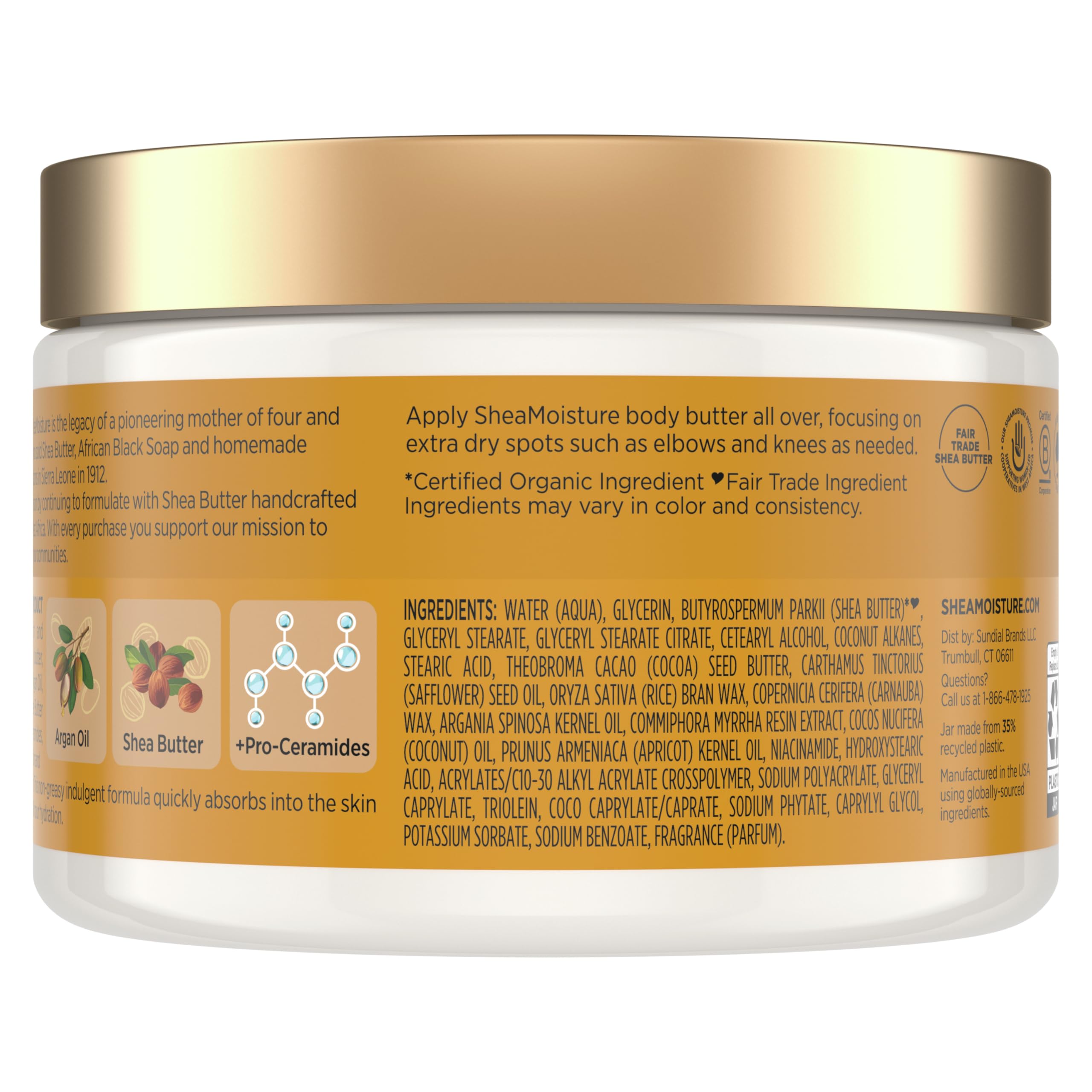 SheaMoisture Deeply Moisturizing Body Butter texture close-up showing creamy absorption.