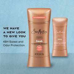 Smooth glide of SheaMoisture deodorant stick on skin.