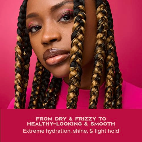 Model demonstrates styling with the mousse in a sustainable brand context.
