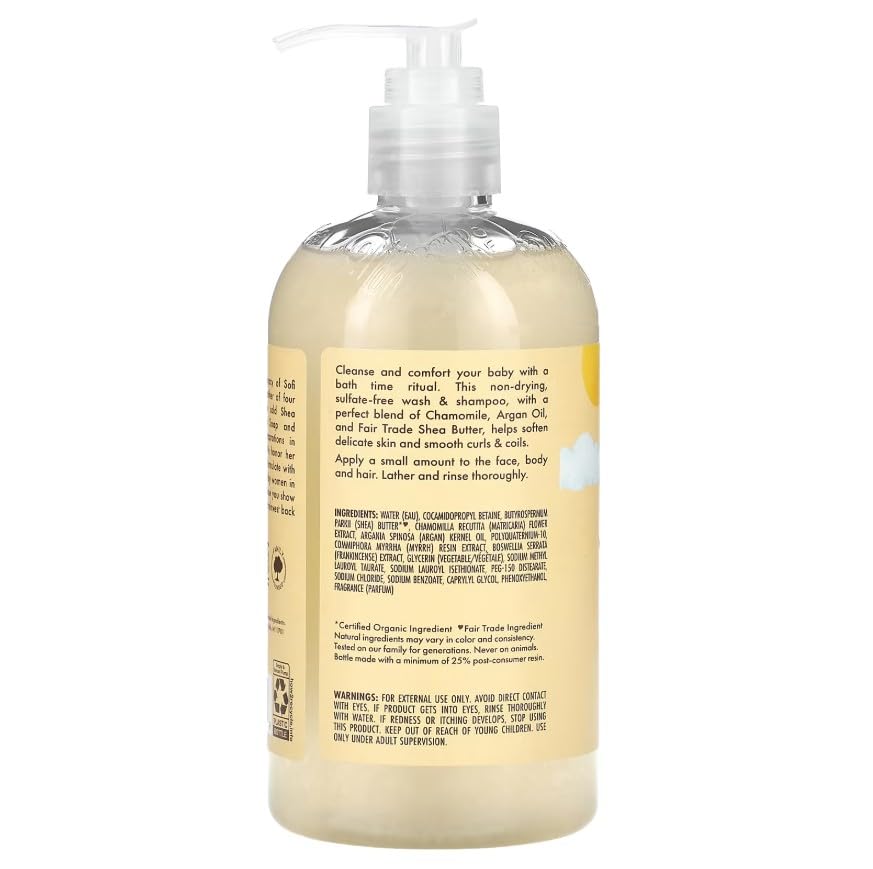 SheaMoisture frankincense and myrrh infusion for calming bath time.