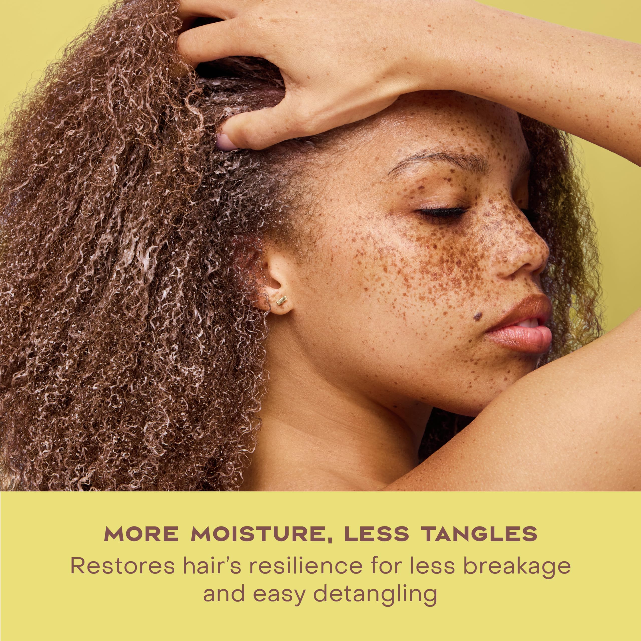 Sheamoisture frizz control and shine on hair after styling.