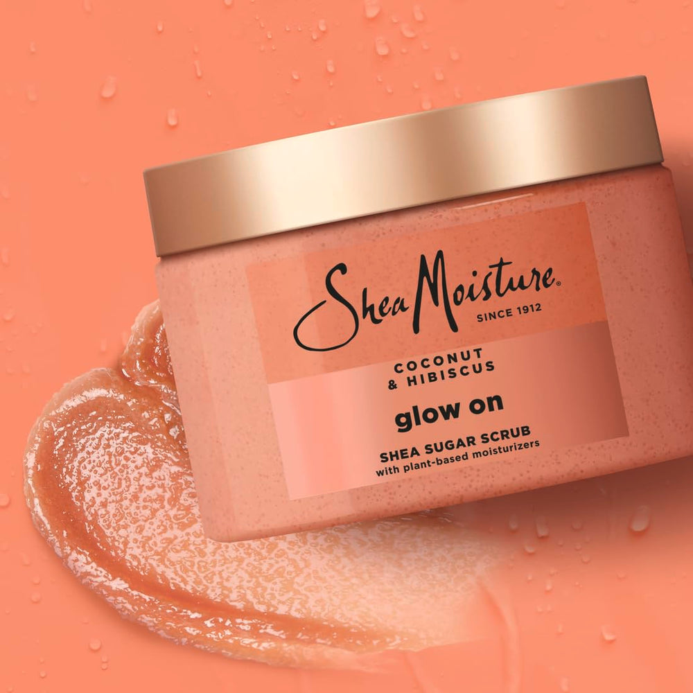  Hibiscus flower essence from Sheamoisture scrub for brightening touch on melanin-rich skin.