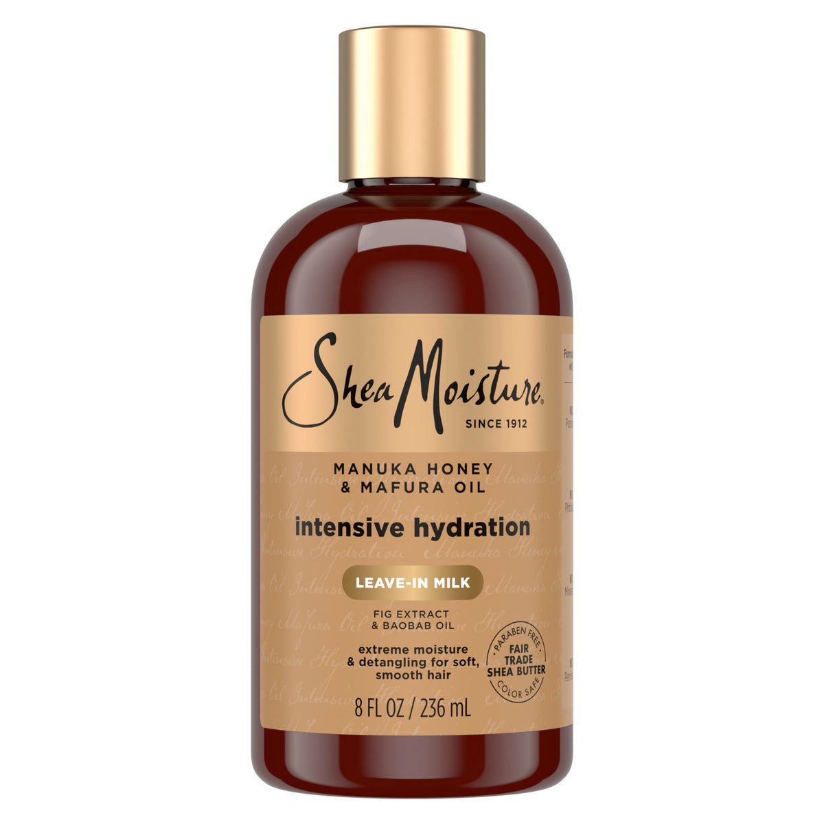 SheaMoisture Hydration Hair Milk bottle with Manuka Honey and Mafura Oil for dry hair