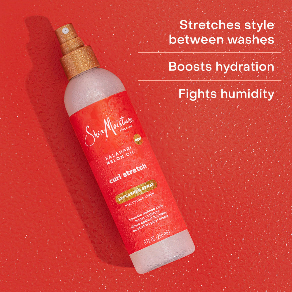 Kalahari Melon Oil on curls provides moisture and natural shine