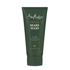 Sheamoisture beard wash bottle demonstrates deep cleansing for a refreshed beard.