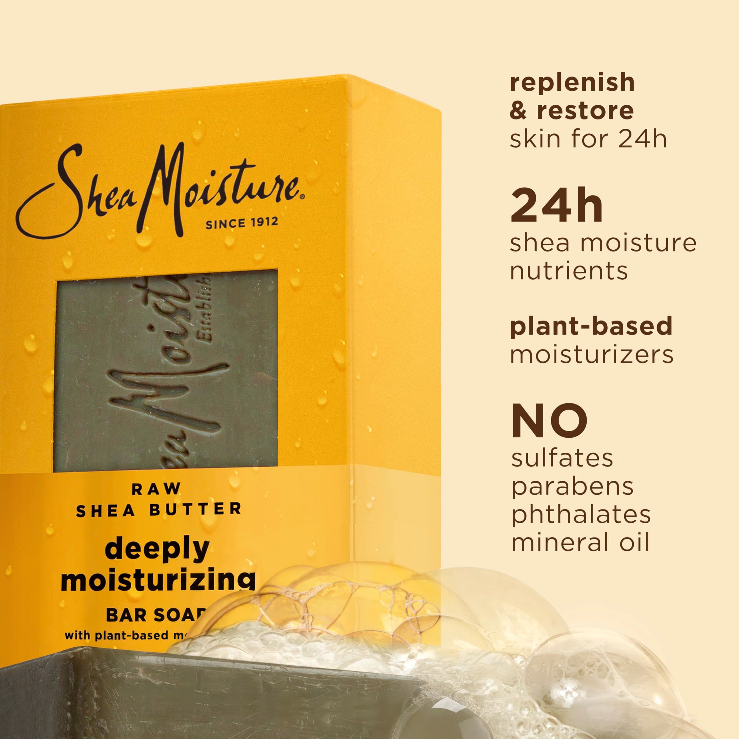 Close-up of Frankincense and Myrrh infusion in SheaMoisture bar soap
