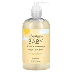 Creamy lather from SheaMoisture baby wash and shampoo.