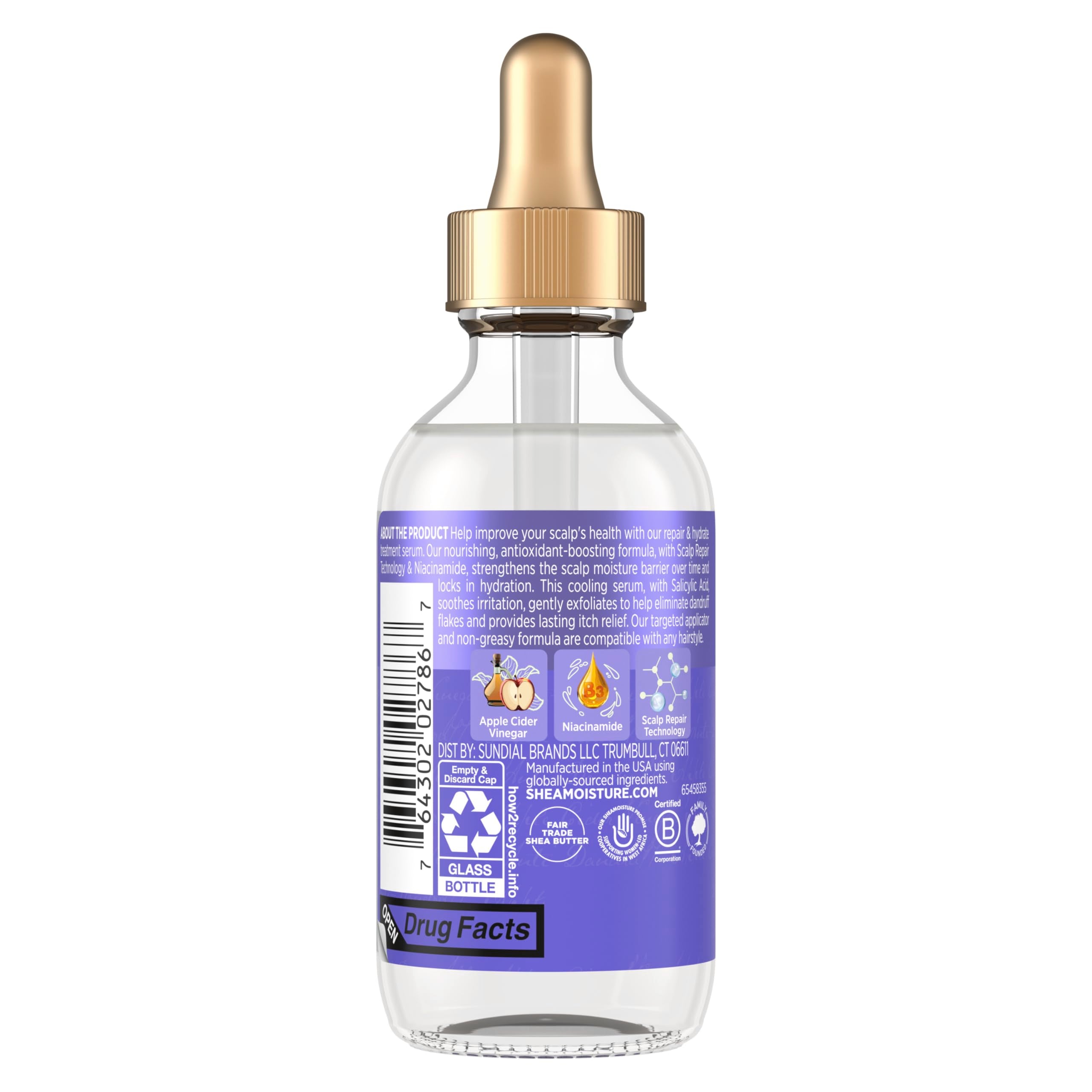 Dropper close-up showing precise dosing for scalp treatment.