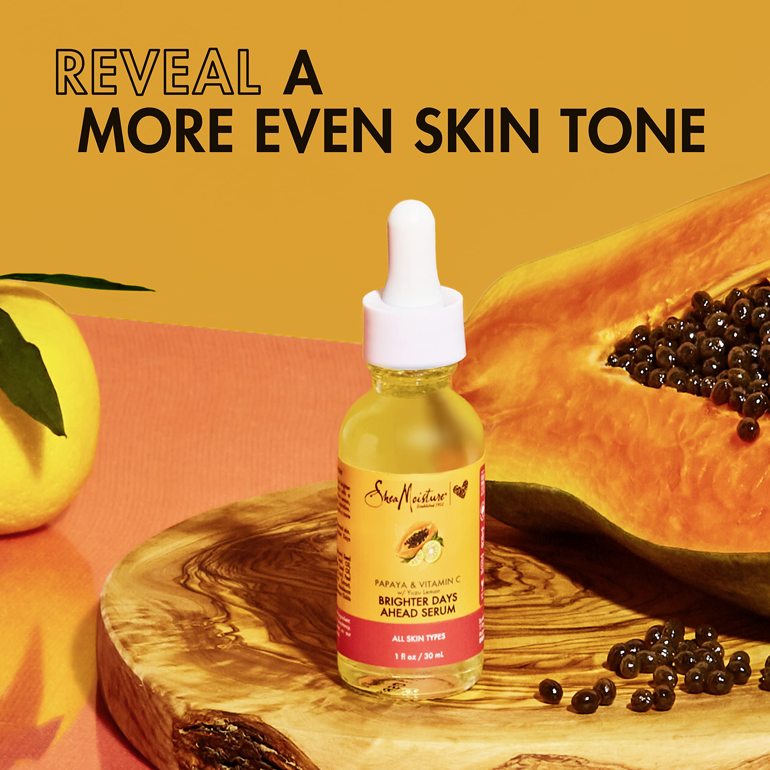 SheaMoisture serum on face demonstrates gentle absorption for hydration.