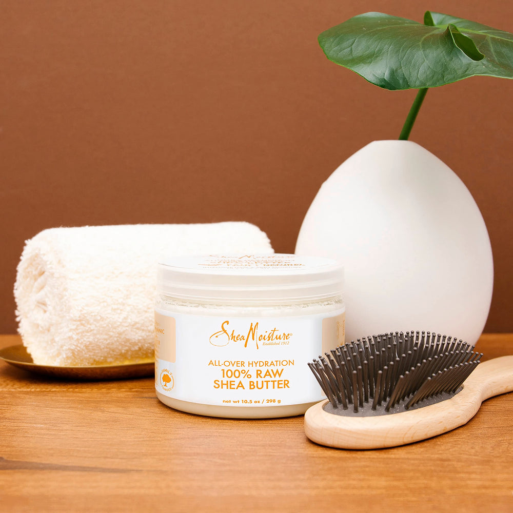 Lips shown with SheaMoisture butter for soft, comfortable lips