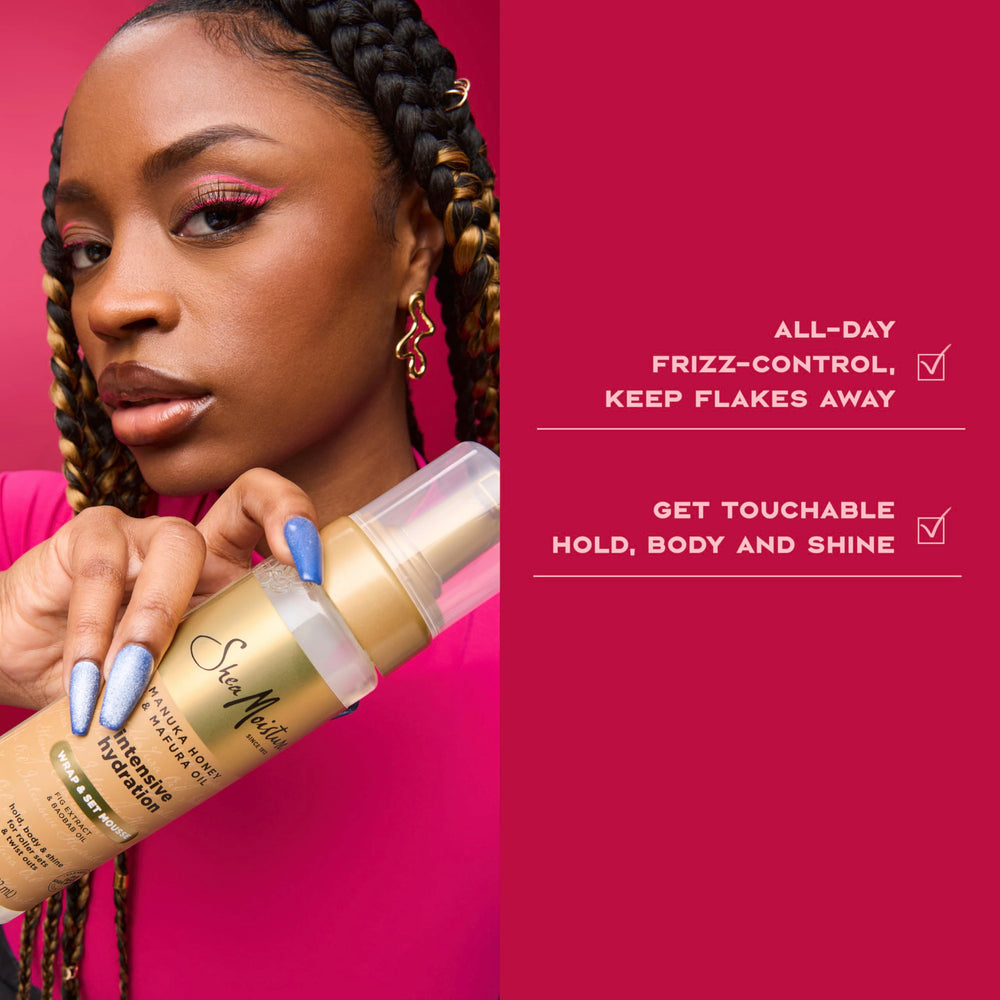 Twist-out styling with the mousse demonstrating defined texture and hydration.