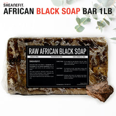 Sheanefit African Black Soap bar for body, deep cleansing and smoothing.