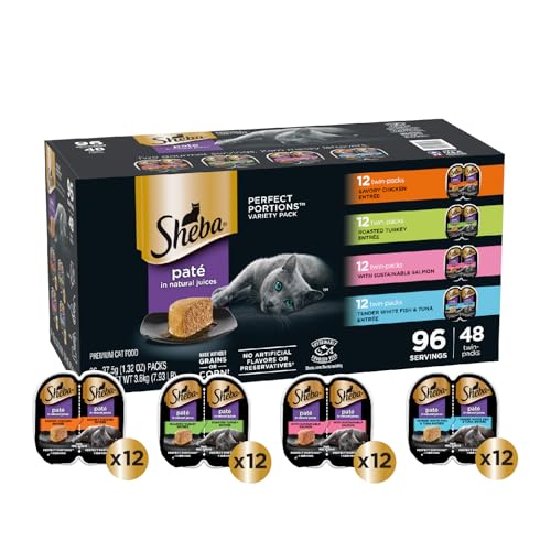 Sheba Perfect Portions pate turkey; precise two-tray servings for easy meals.