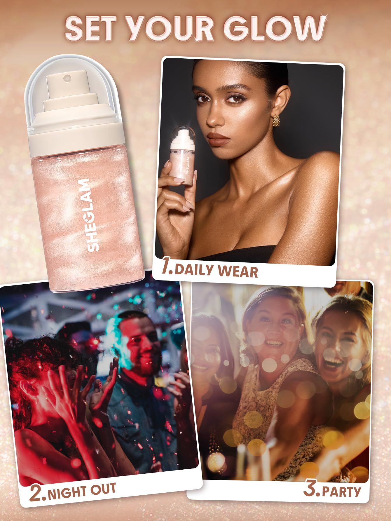 SHEGLAM Light Me Up mist to lock makeup all day.