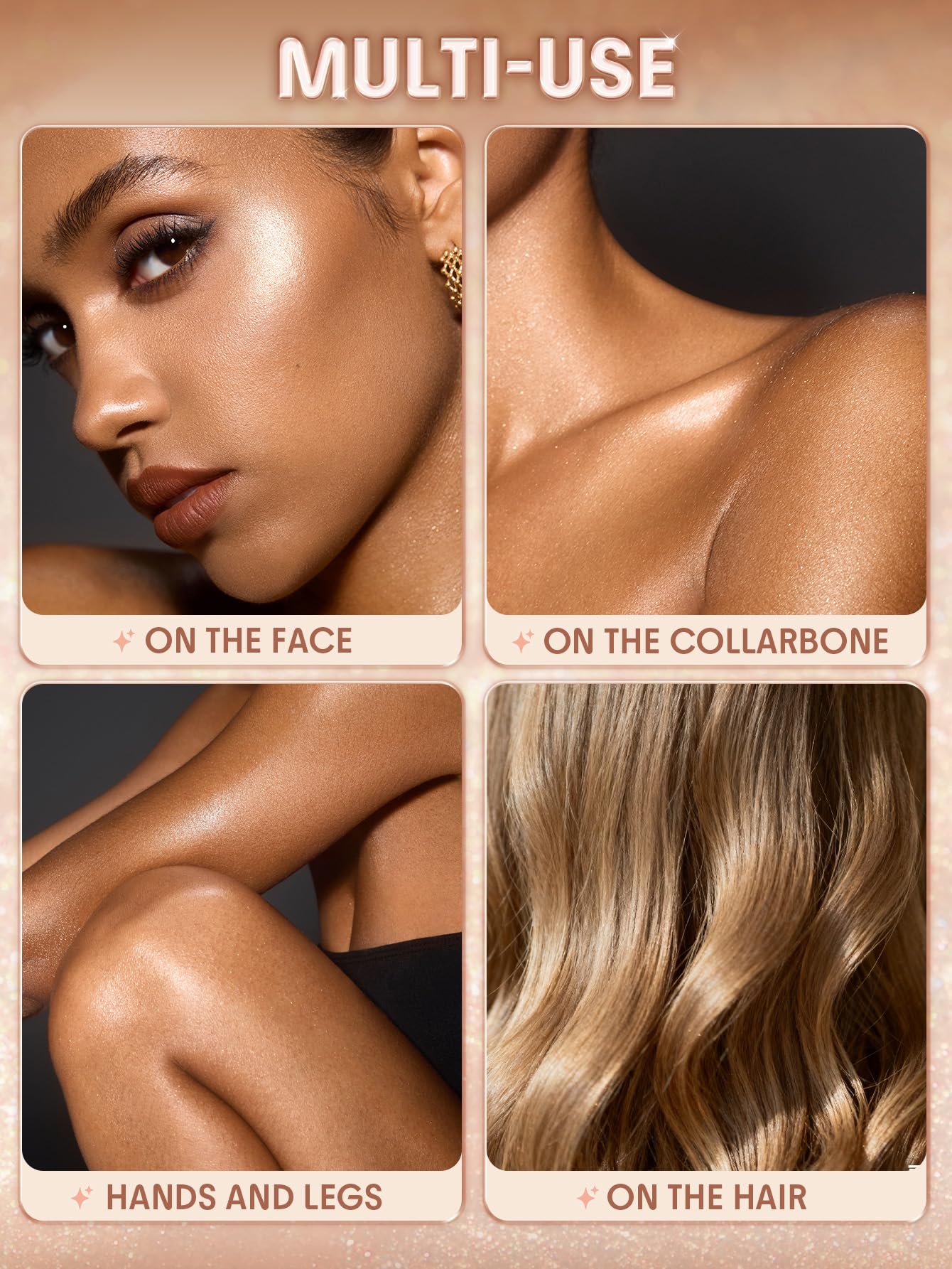 SHEGLAM Light Me Up on-skin glow highlighting hydrated, fresh complexion.
