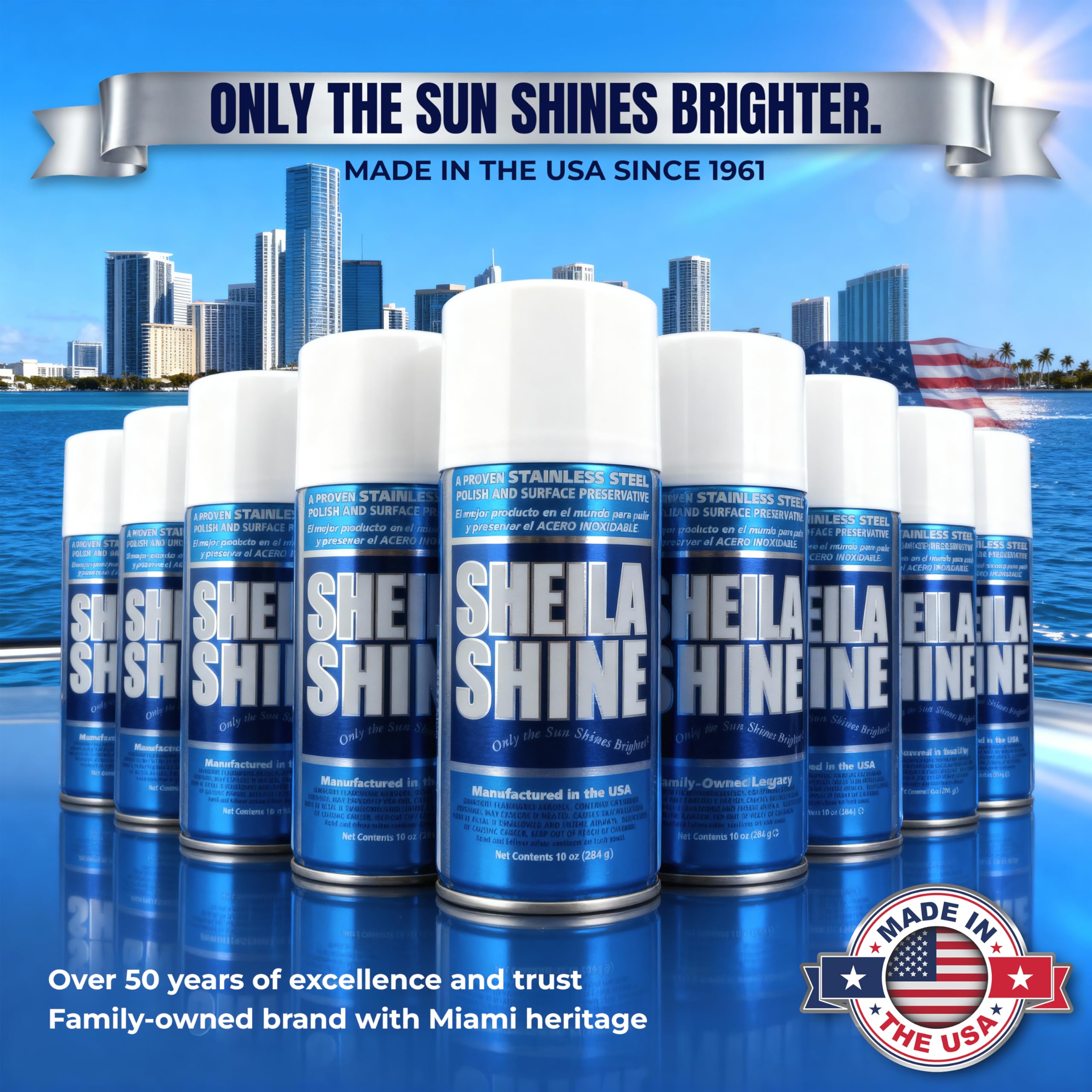 Aerosol can of Sheila Shine enables quick, even application.