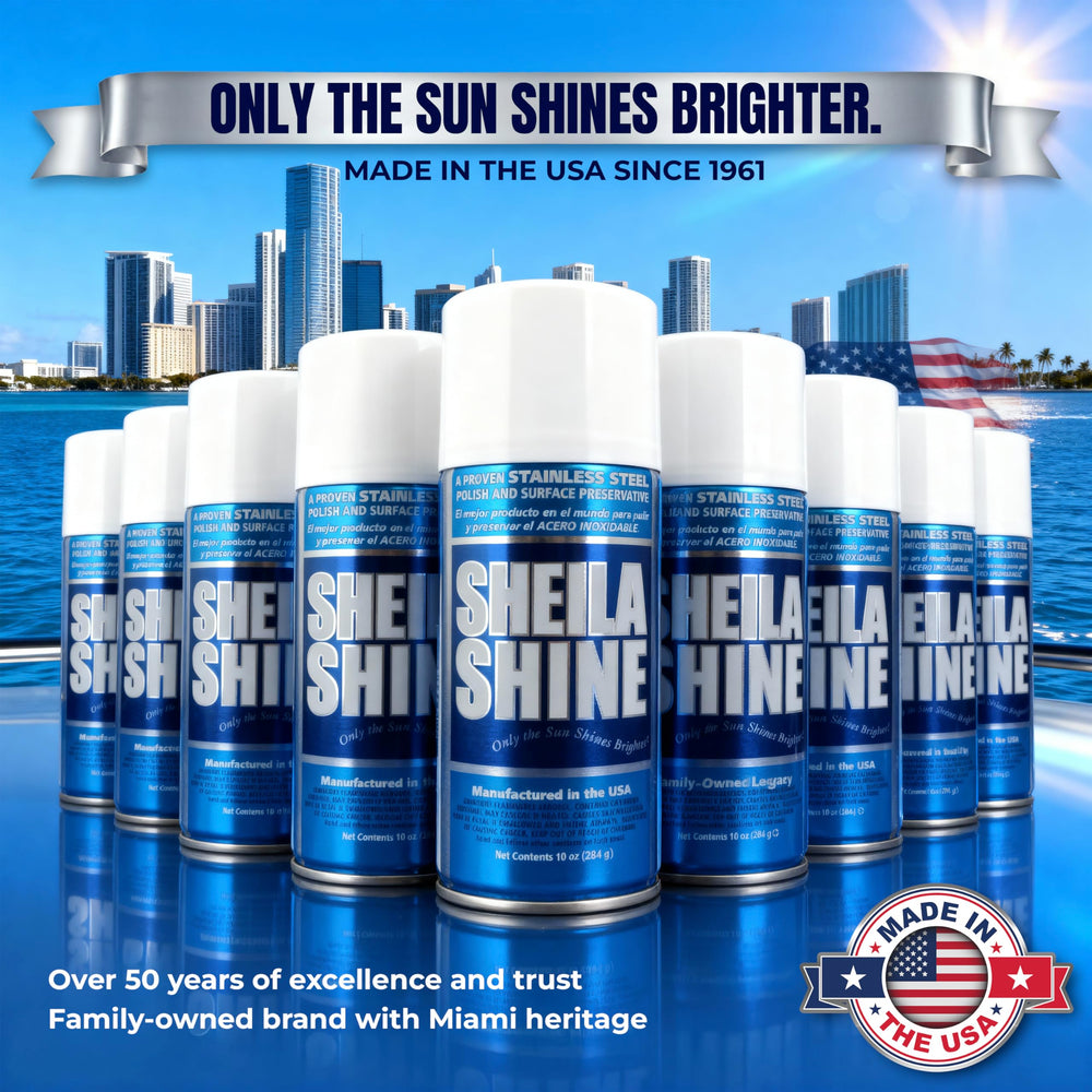 Aerosol can of Sheila Shine enables quick, even application.